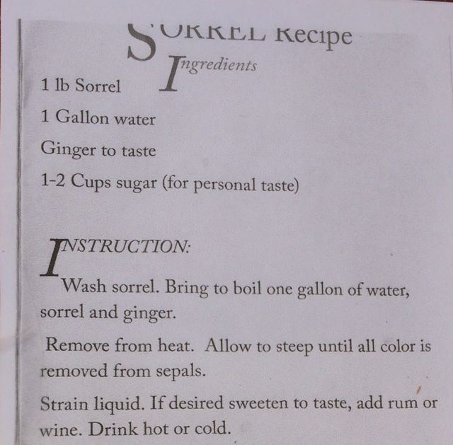 sorrell tea recipe