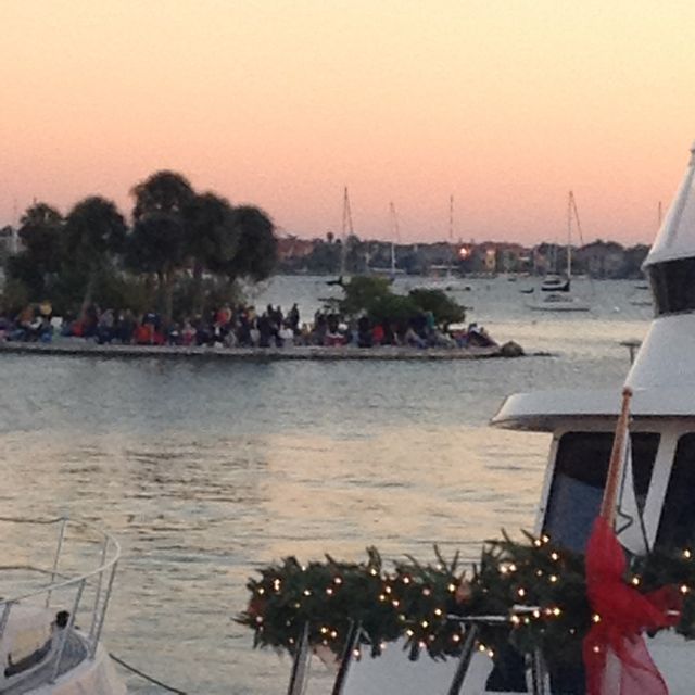 crowd across at the park