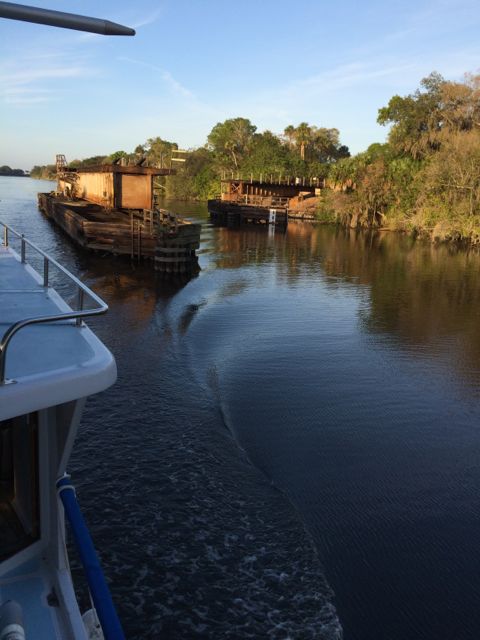 7.54am railroad swing bridge open