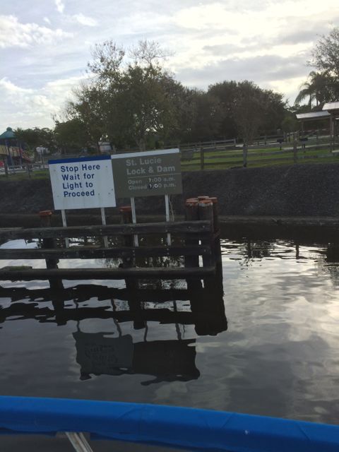 9.09am St Lucie lock sign