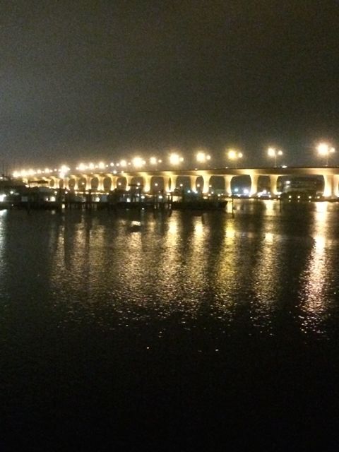 Evening lights along highway