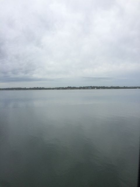 Starboard side view 9.55am - flat water Jan 20 2015