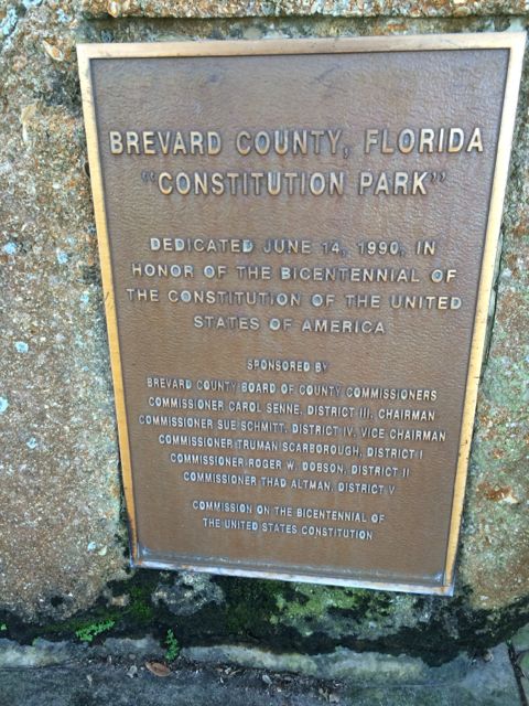 Constitution park signage - Cocoa FL