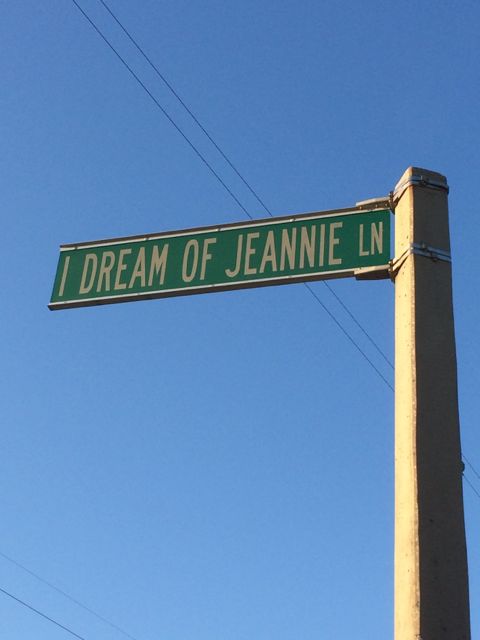 duplicate - closer view- of I dream of jeannie road sign