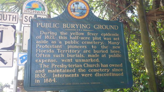 Public Burial Ground Sign St. Augustine 9.40am 4-2-15