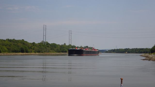 12.54pm - barge coming toward us 5-29-15