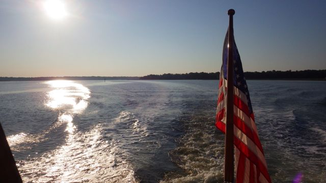 7.49am clear skies, flat water -