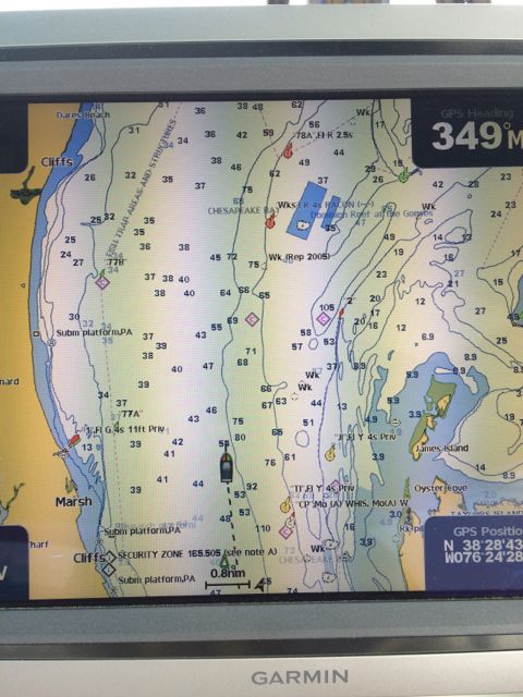 8.01am - little triangle below my boat?  5-28-15