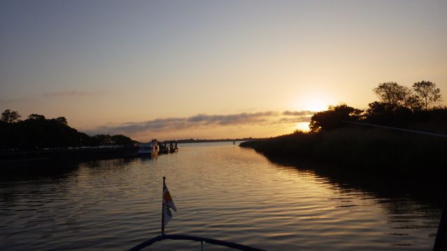 5.57am leaving the channel at sunrise Delaware City 5-30-15