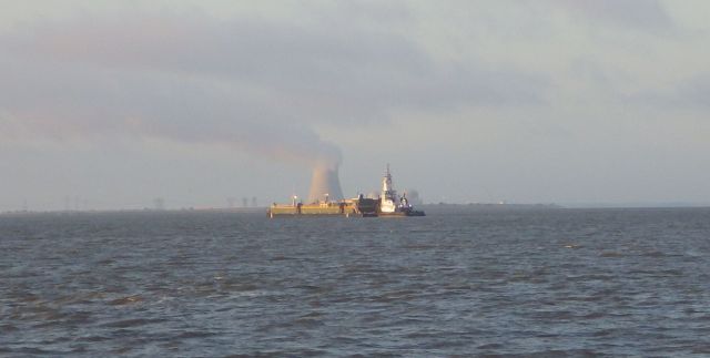 6.15am cropped barge and power plant  5-30-15