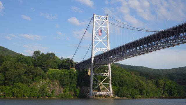 7.50am - flag flying proudly from the bridge 6-14-15