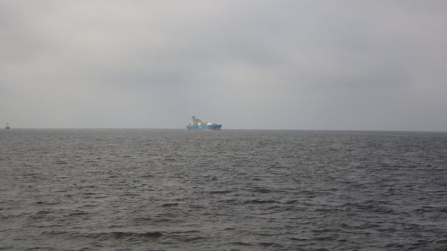 9.20am - northbound cargo ship  5-30-15