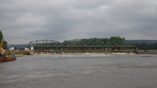 9.24am - approaching Lock 8 - waterfall  6-18-15