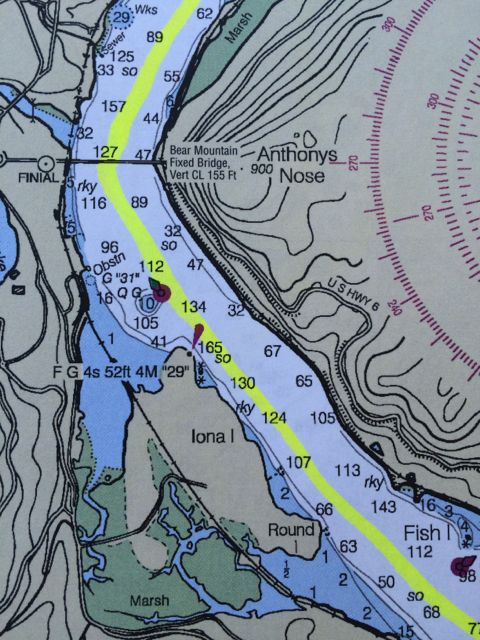 Bear Moutain Bridge water depth