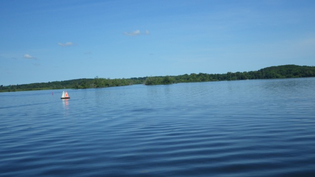 10.29am - across and taking our turn into Otonabee River 7-16-15