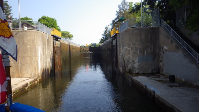 10.49am - entering Lock 1 - UP 18 ft - on Trent Severn  - 7-13-15