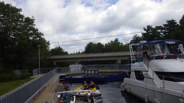 11.32am - Lock 28 - 2 jet skis, 2 boats, and us  7-21-15