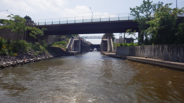 11.55am - looking back into lock 3 - 7-7-15