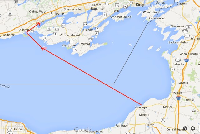 Oswego to Trenton route