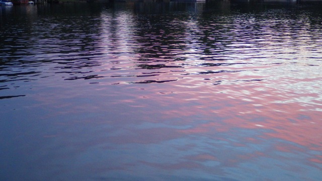 Sunset water reflections - 20.52 - Winter Harbor Marina  - 6-29-15