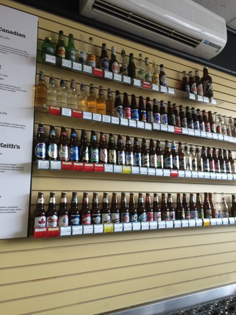 The Beer store - glass bottles on the wall  7-14-15