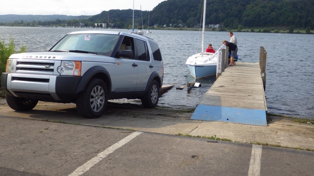 10.38am - Brian getting into their boat