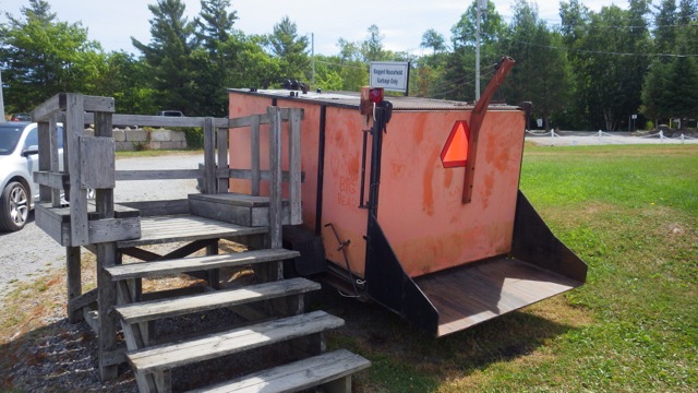 11.29am - orange trash bin Killbear Marina 8-2-15