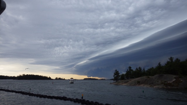 13.42 - 1.42pm - B storm clouds coming Killbear Marina 8-2-15