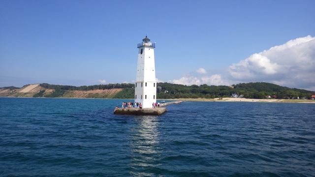 13.58 - 1.58pm - light house Frankfort Harbor entry 8-29-15