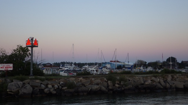 6.38am - leaving Mackinaw City Marina 8-15-15