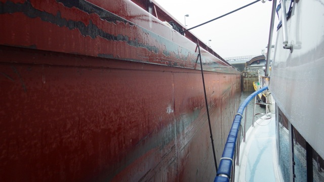 14.51 - 2.51pm - locking thru tethered to a barge 9-10-15