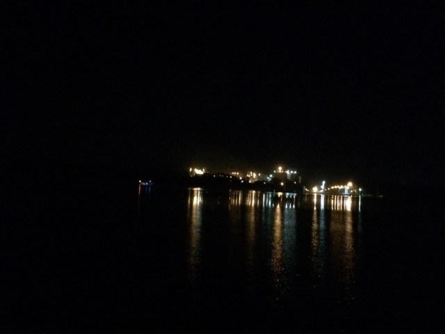 21.13 - 9.13pm - power plant across from our anchorage 9-23-15