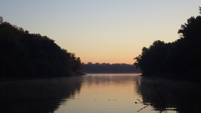 6.54am - in Little Diversion Canal looking into Miss- 9-23-15