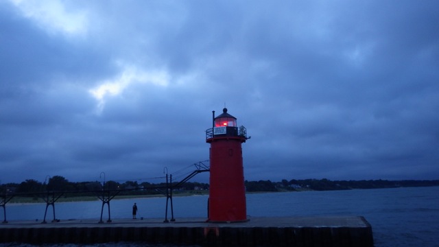 7.10am - passing the light house on our way out 9-04-15