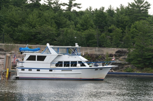 Always Home coming out of the Big Chute, Trent Severn Waterway, Canada 7-25-15